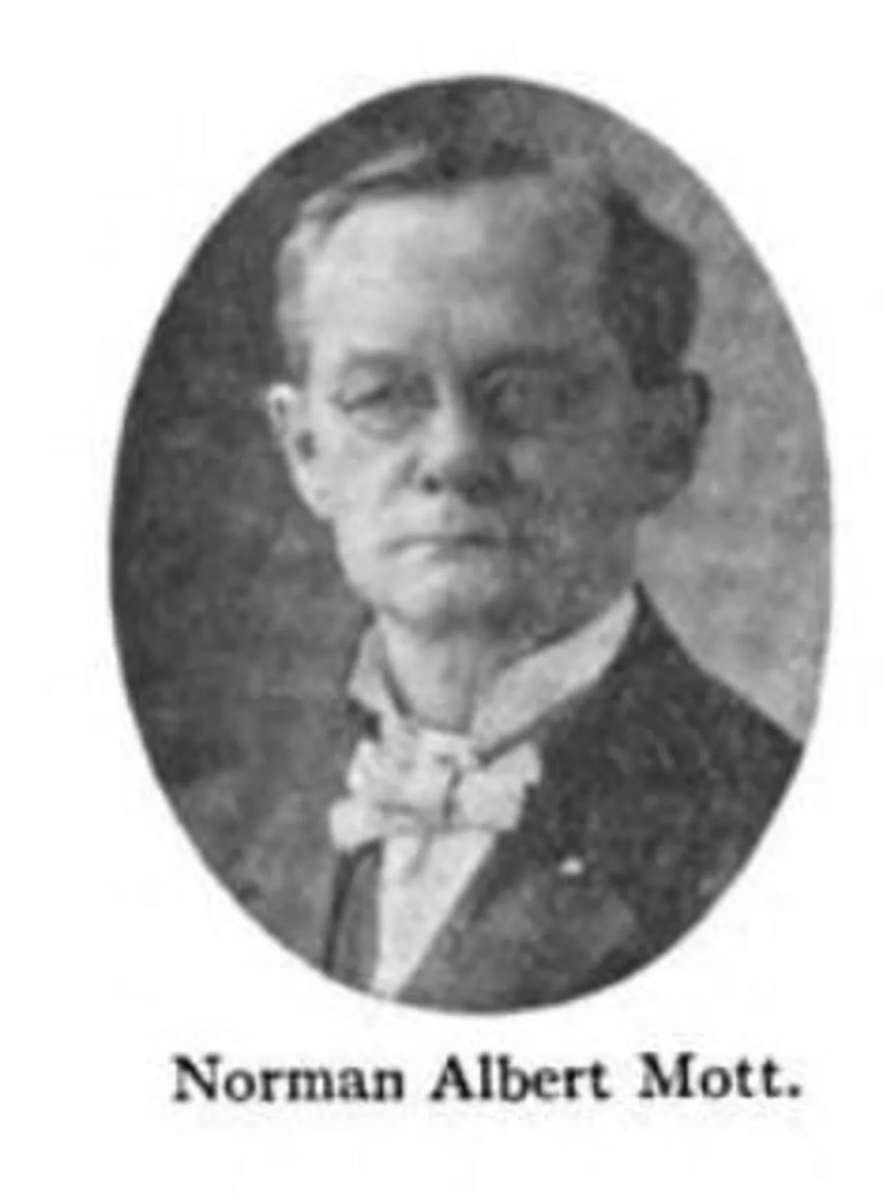 Portrait of Norman Albert Mott (1855–1920) – memorial page