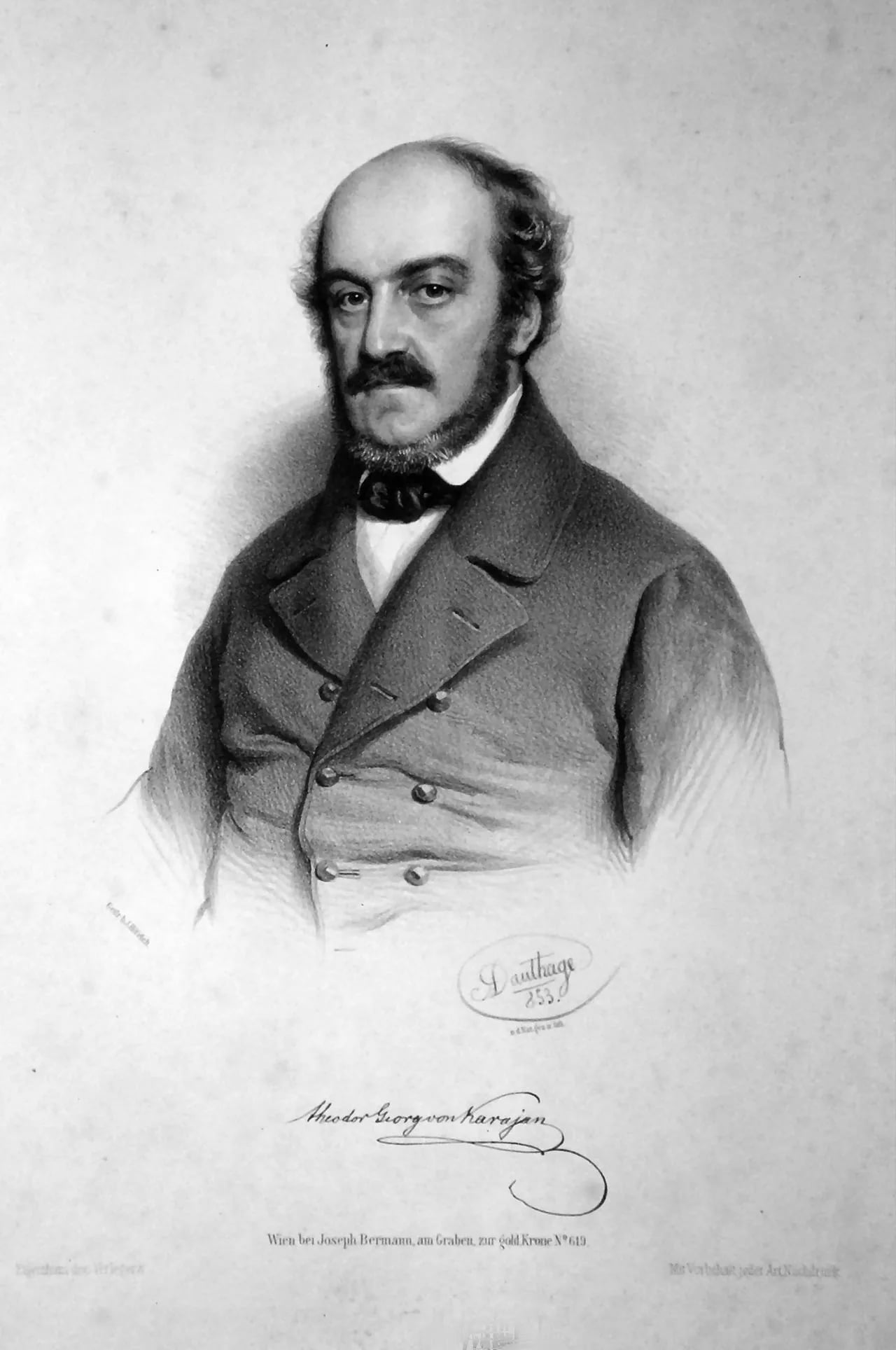 Portrait of Theodor von Karajan (1810–1873) – memorial page