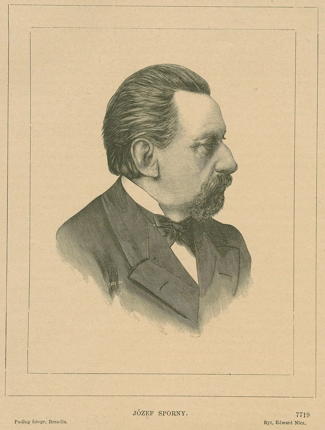 Porträt von Józef Aleksander Sporny (1817–1888) – Gedenkseite