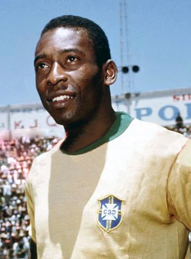 Pelé in the Brazil national team shirt around 1970