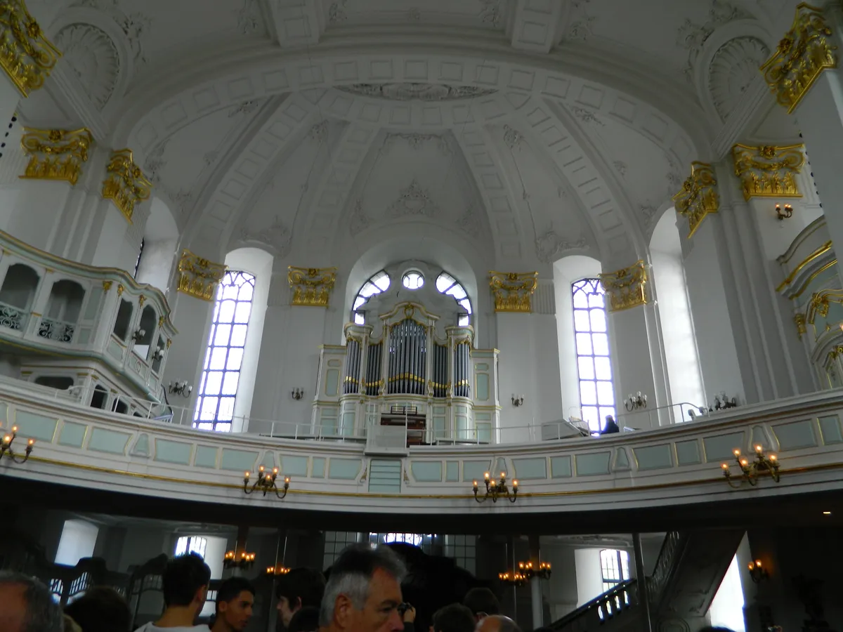 Organ and gallery of the main church St. Michaelis in Hamburg