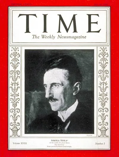 Nikola Tesla auf dem Titel des Time Magazine im Juli 1931