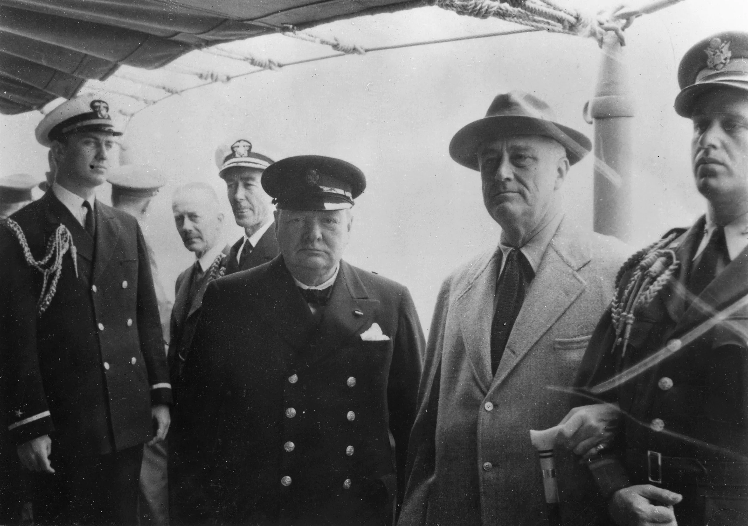 Winston Churchill and Franklin D. Roosevelt during the Atlantic Conference in 1941
