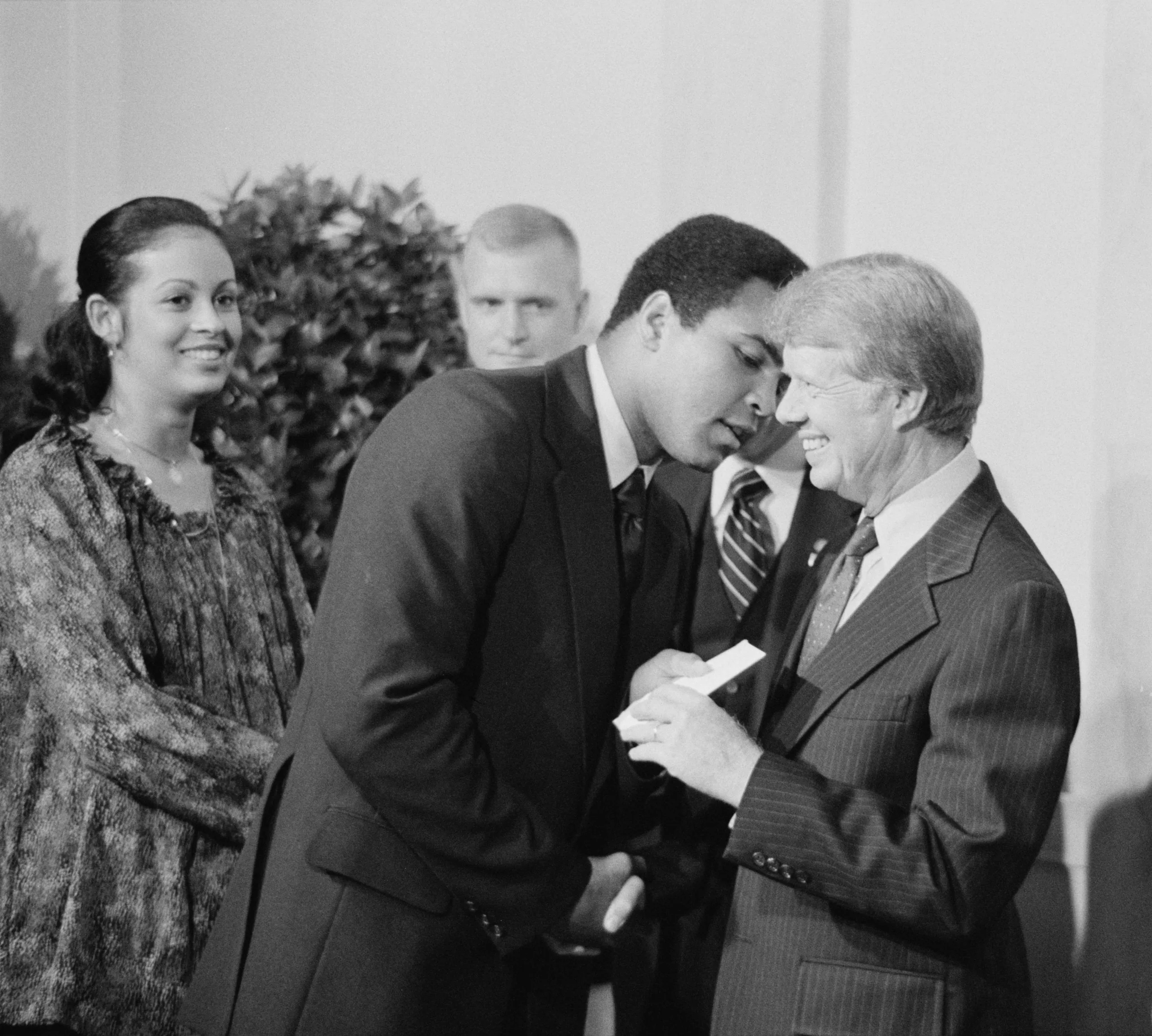 Muhammad Ali with President Jimmy Carter at the White House in 1977