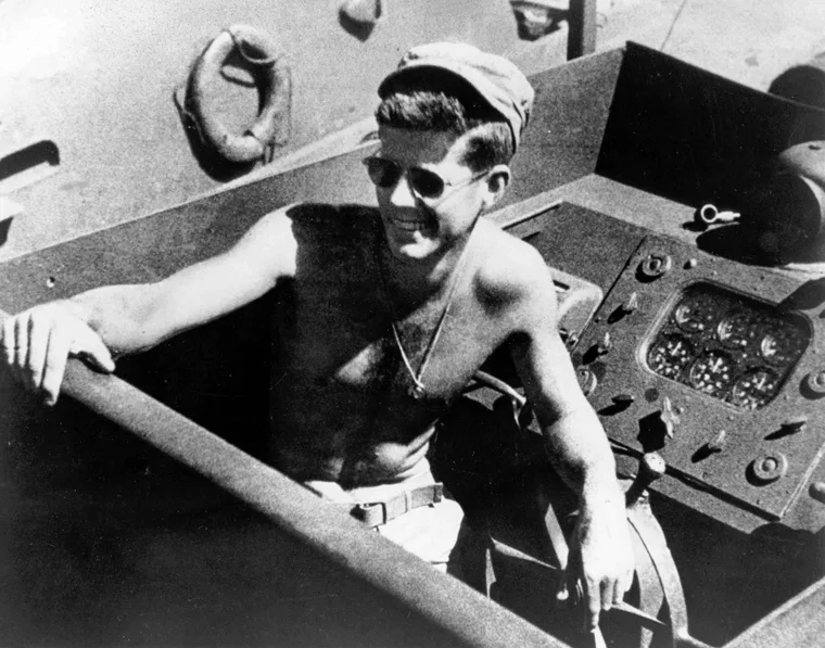 John F. Kennedy aboard PT-109, 1943
