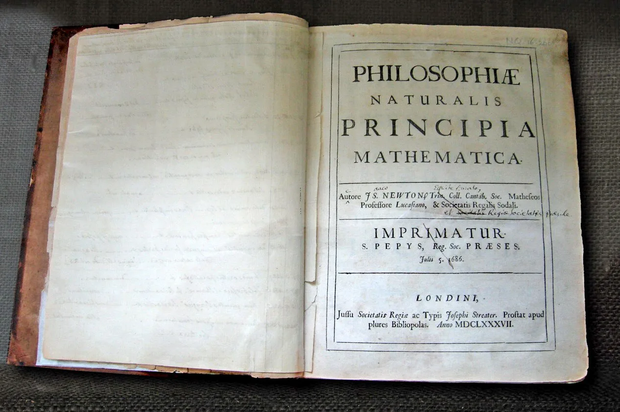 Titelseite von Isaac Newtons Principia Mathematica
