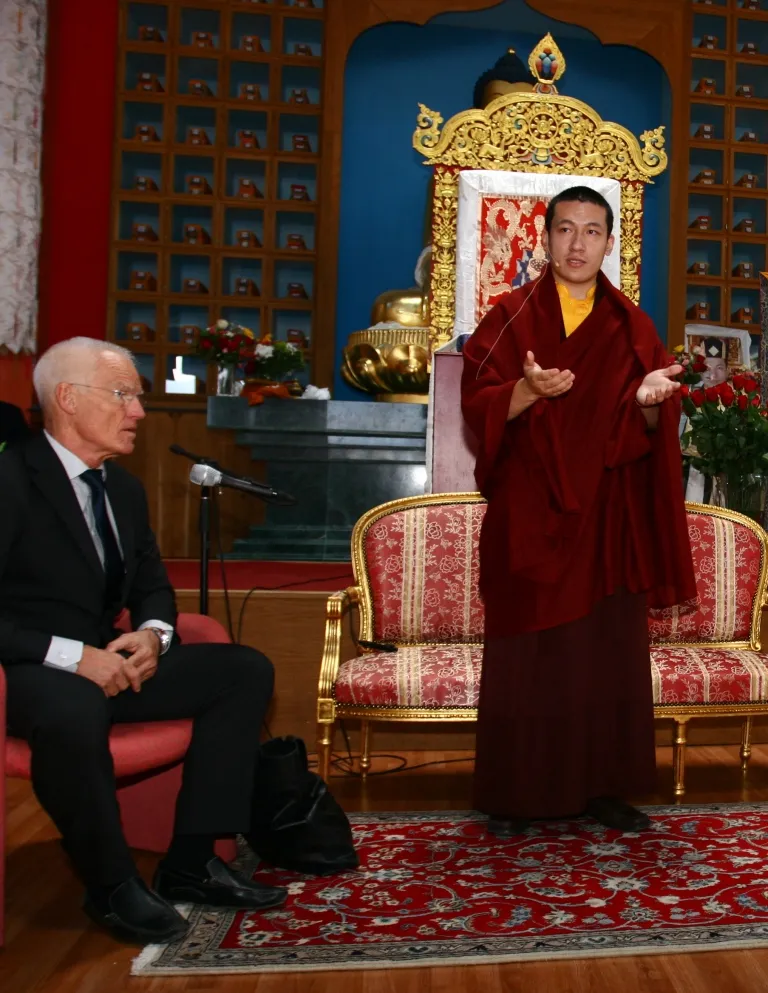 Ole Nydahl with Thaye Dorje in the Europe Center context in 2009