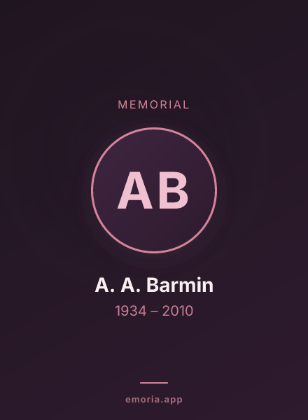 Memorial portrait of A. A. Barmin