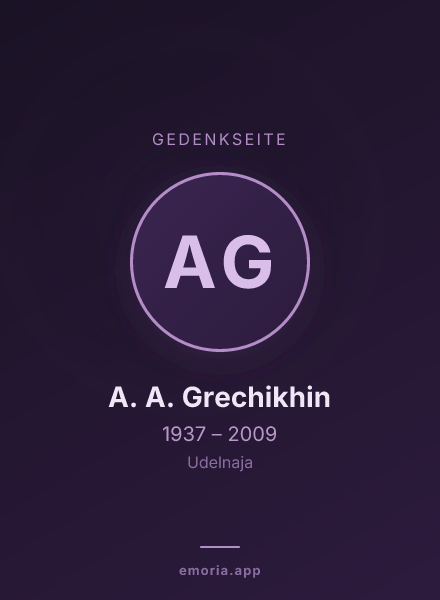 Gedenkportrait von A. A. Grechikhin