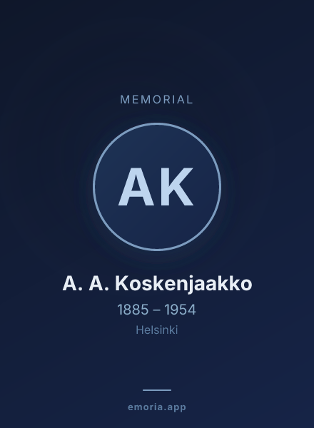 Memorial portrait of A. A. Koskenjaakko