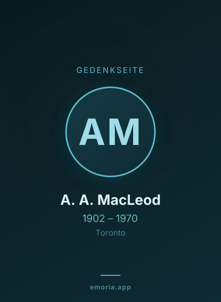 Gedenkportrait von A. A. MacLeod
