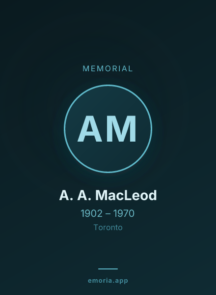 Memorial portrait of A. A. MacLeod