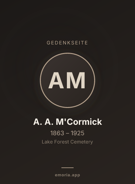 Gedenkportrait von A. A. M'Cormick