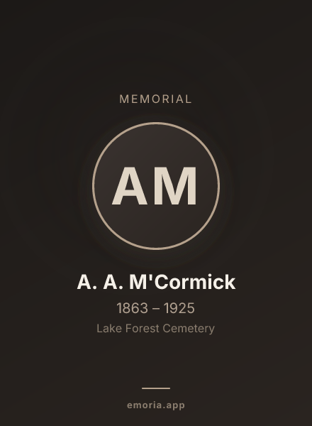 Memorial portrait of A. A. M'Cormick