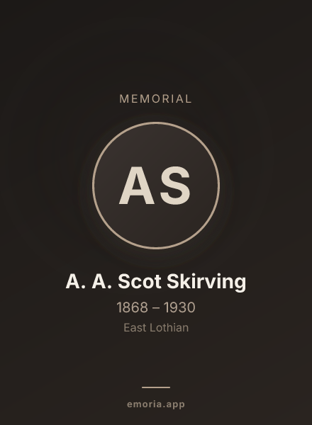 Memorial portrait of A. A. Scot Skirving