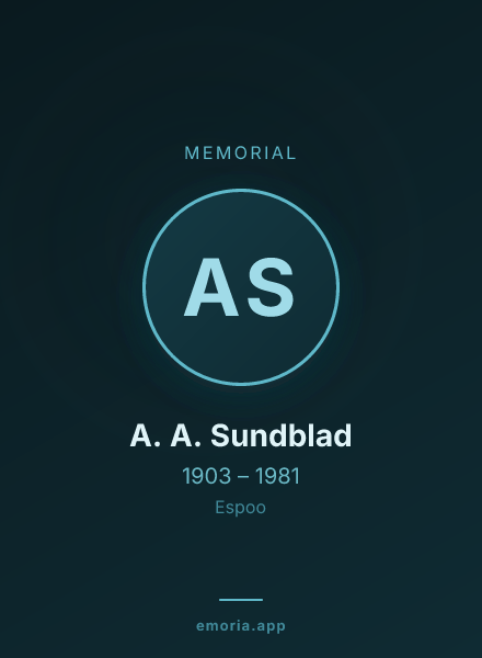 Memorial portrait of A. A. Sundblad