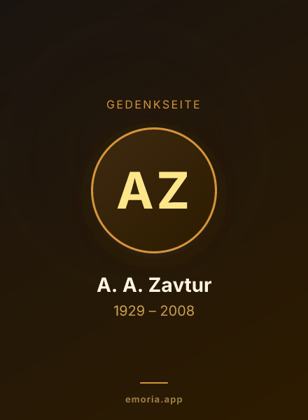 Gedenkportrait von A. A. Zavtur