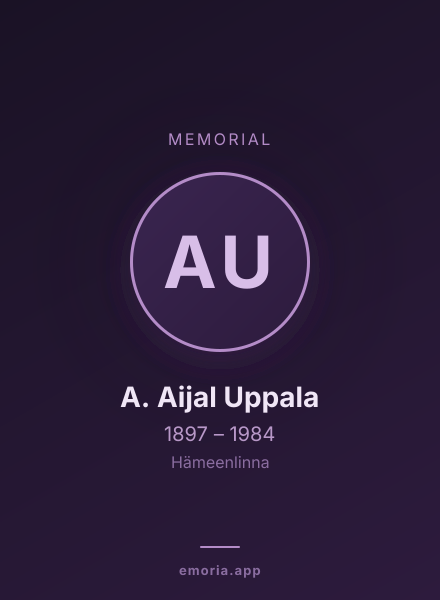 Memorial portrait of A. Aijal Uppala