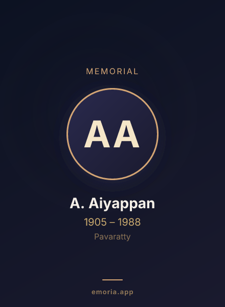 Memorial portrait of A. Aiyappan
