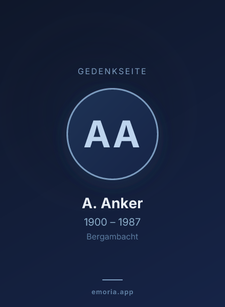 Gedenkportrait von A. Anker