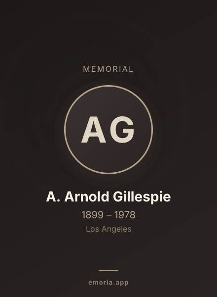 Memorial portrait of A. Arnold Gillespie