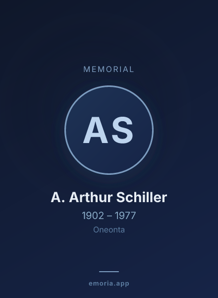 Memorial portrait of A. Arthur Schiller