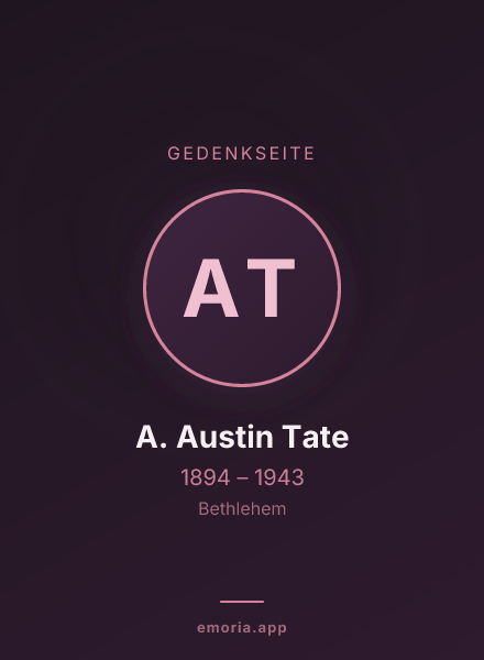 Gedenkportrait von A. Austin Tate