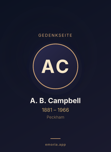 Gedenkportrait von A. B. Campbell