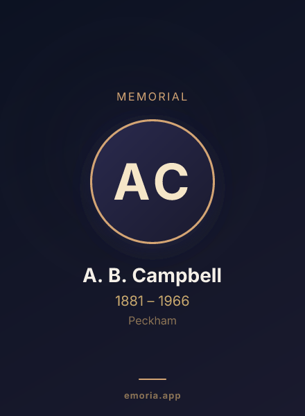 Memorial portrait of A. B. Campbell