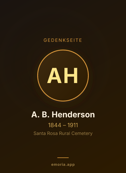 Gedenkportrait von A. B. Henderson
