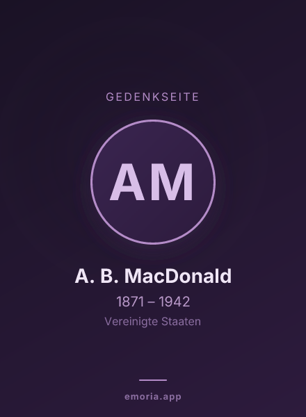 Gedenkportrait von A. B. MacDonald
