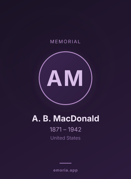 Memorial portrait of A. B. MacDonald