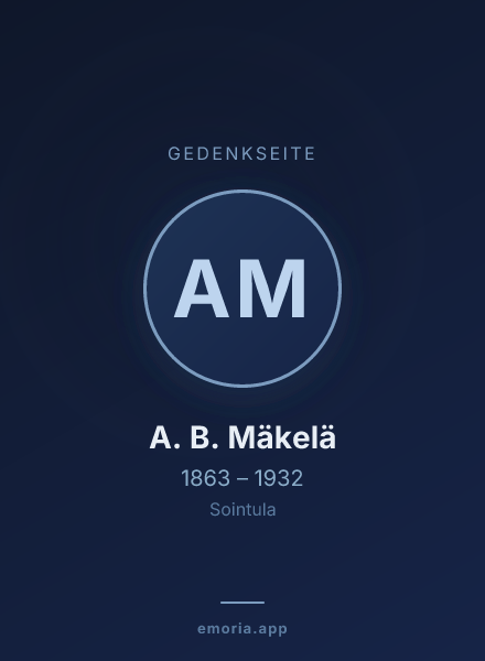 Gedenkportrait von A. B. Mäkelä