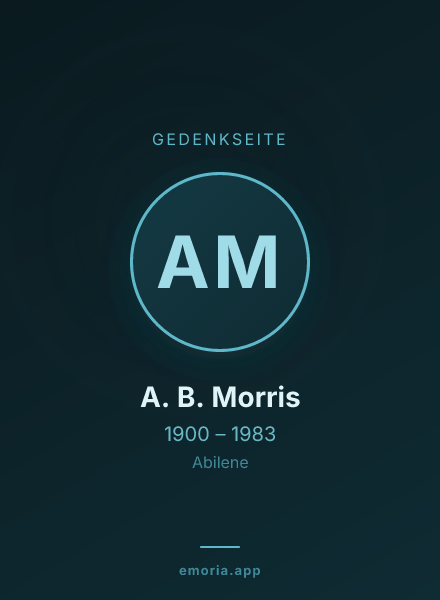 Gedenkportrait von A. B. Morris