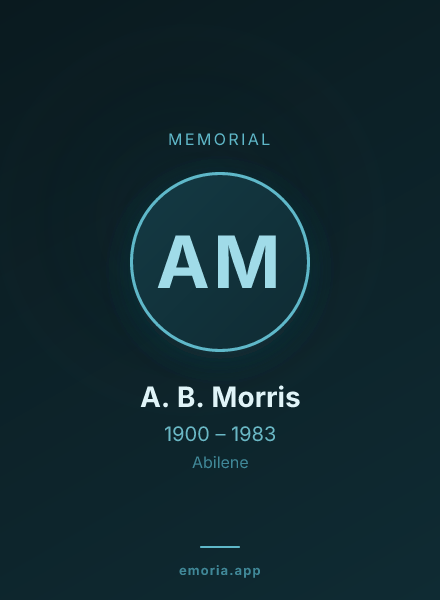Memorial portrait of A. B. Morris