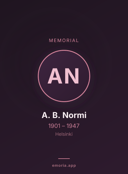 Memorial portrait of A. B. Normi