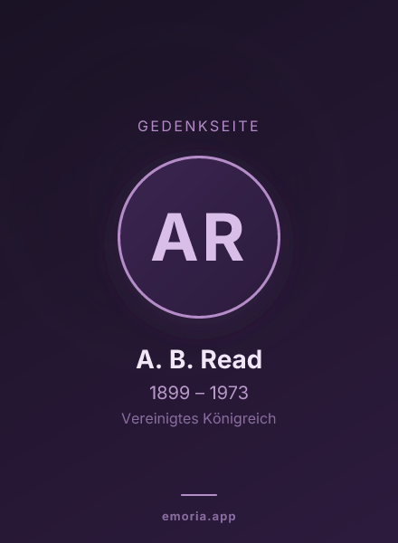 Gedenkportrait von A. B. Read