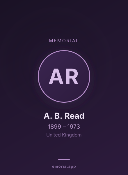 Memorial portrait of A. B. Read
