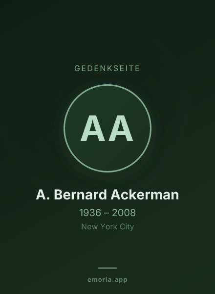 Gedenkportrait von A. Bernard Ackerman
