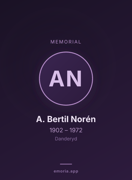 Memorial portrait of A. Bertil Norén