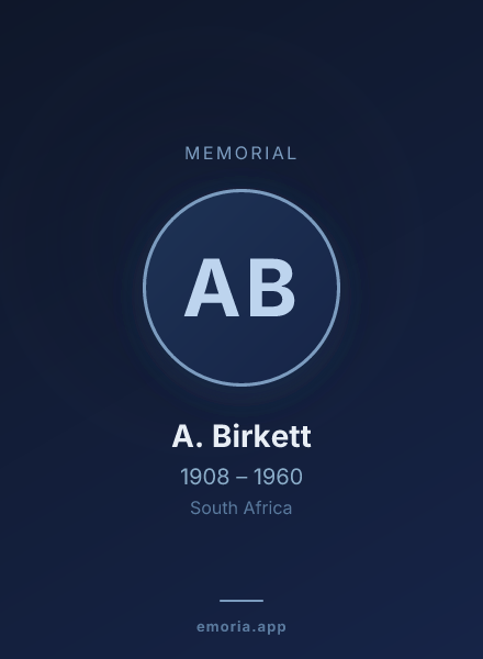 Memorial portrait of A. Birkett