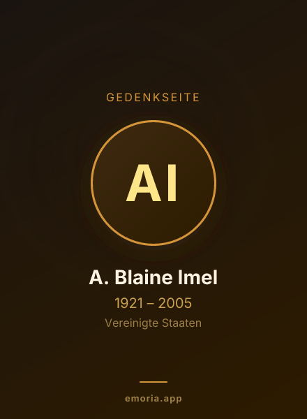 Gedenkportrait von A. Blaine Imel
