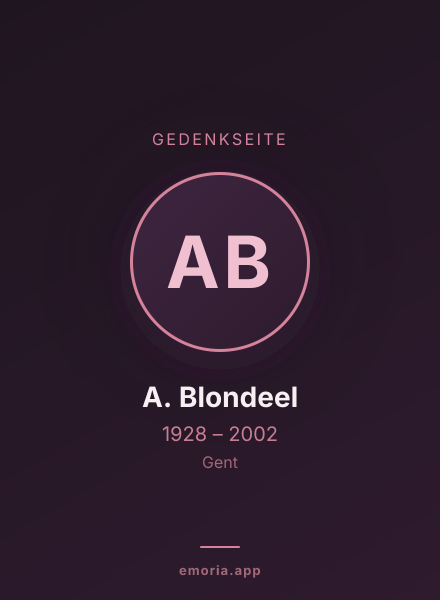 Gedenkportrait von A. Blondeel