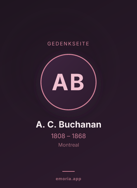 Gedenkportrait von A. C. Buchanan