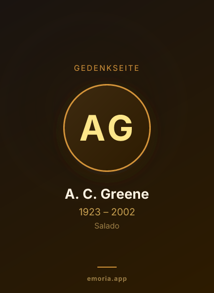 Gedenkportrait von A. C. Greene