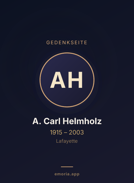 Gedenkportrait von A. Carl Helmholz