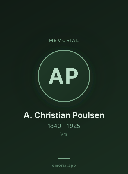 Memorial portrait of A. Christian Poulsen