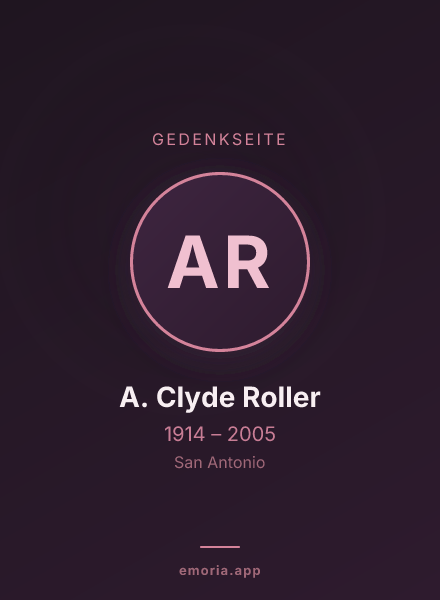 Gedenkportrait von A. Clyde Roller