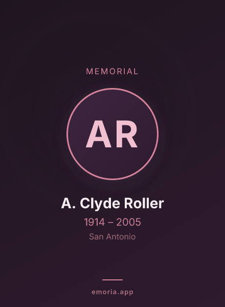 Memorial portrait of A. Clyde Roller