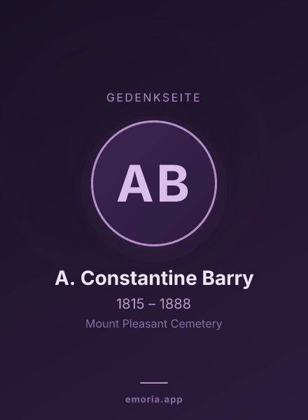 Gedenkportrait von A. Constantine Barry